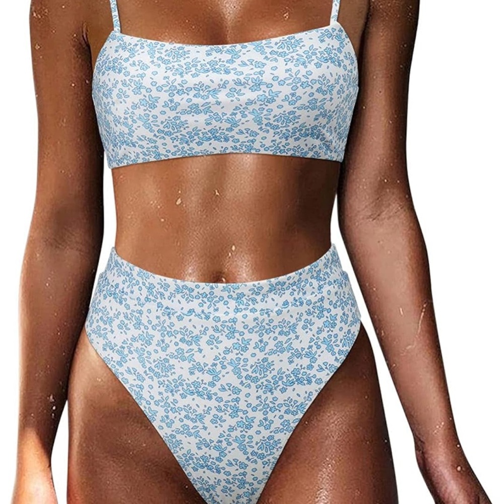 Floral Blue Bikini Set